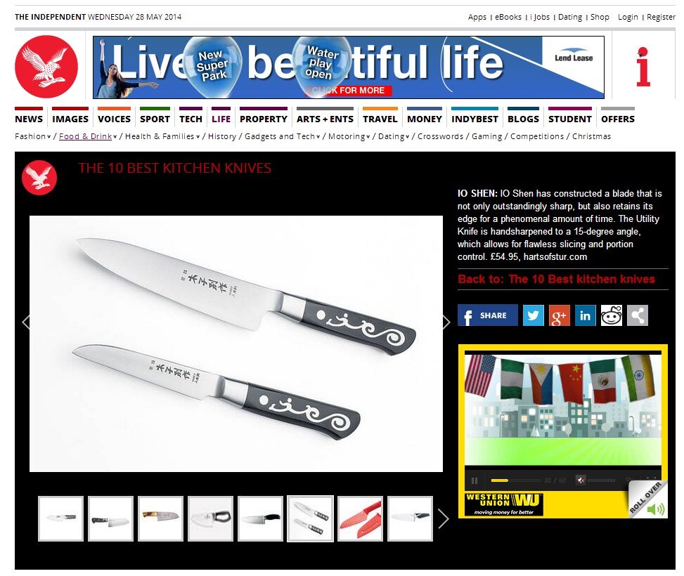 Independent UK top 10 kitchen knives