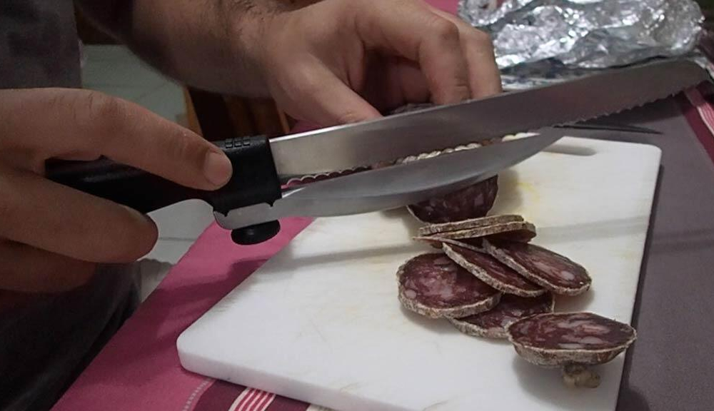 990 - BaouRouge Precision Slicing Knife with Salami